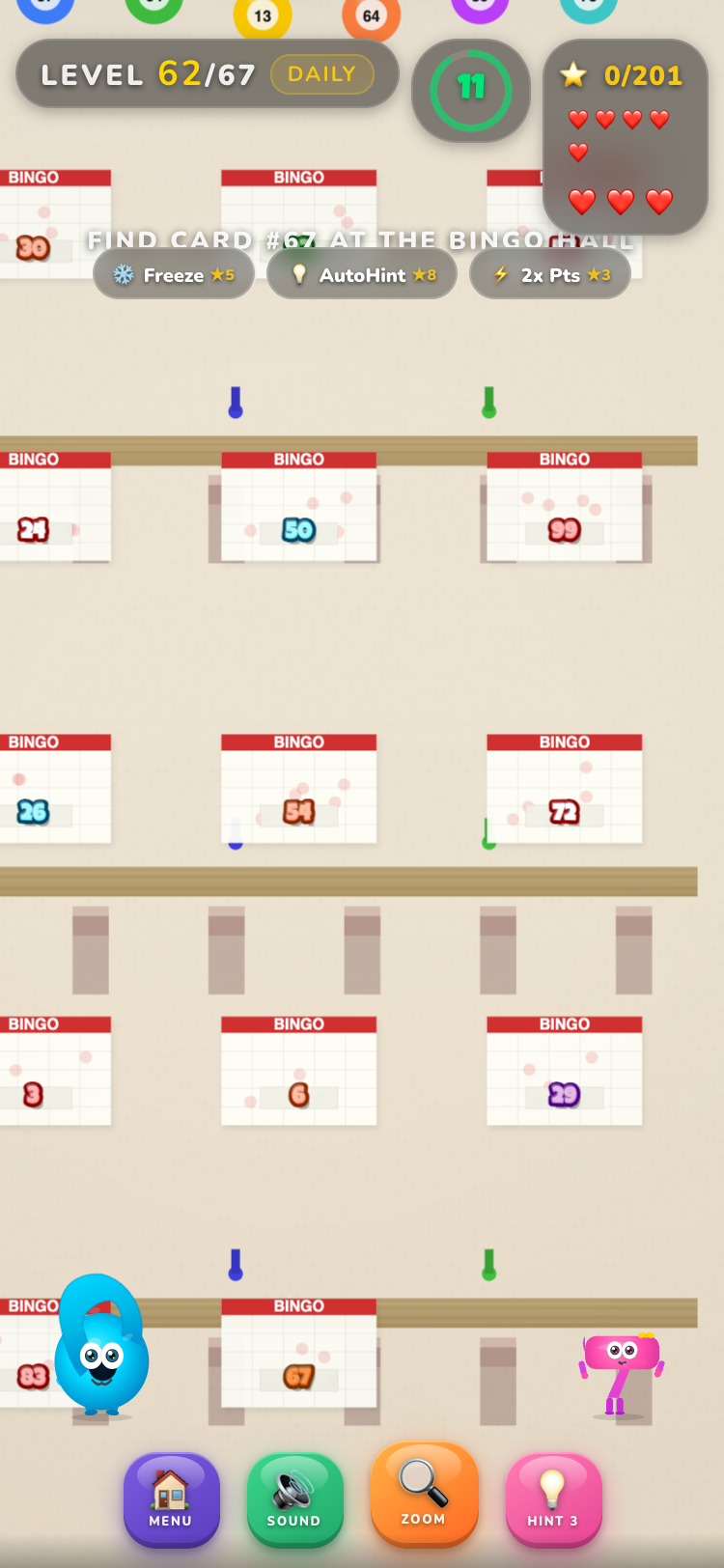 FIND 67 daily challenge — bingo hall